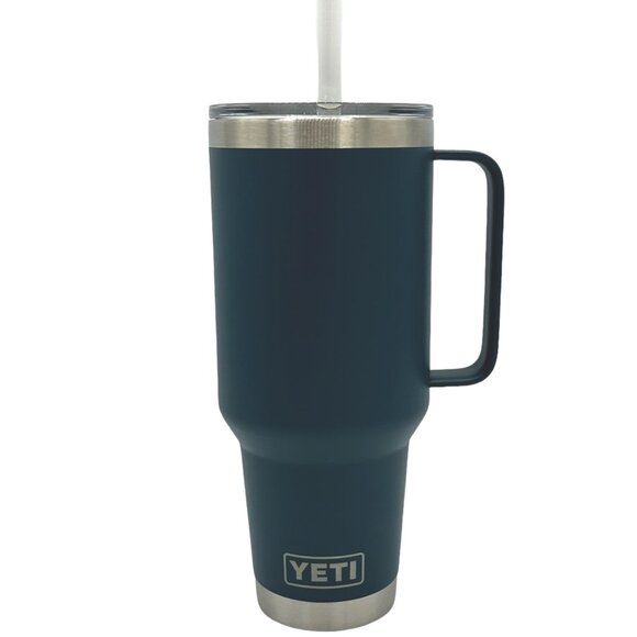 LASER ENGRAVED PERSONALIZATION YETI 42oz. STRAW LID TUMBLER IN AGAVE TEAL - Picture 1 of 2